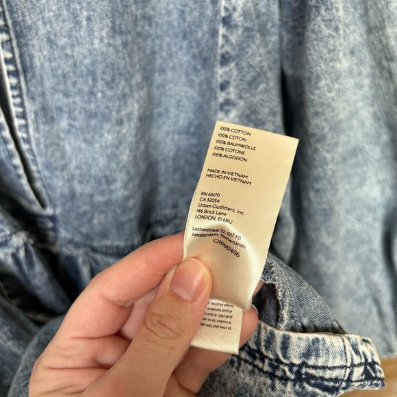 Free People Get Obsessed Mini Dress Denim Western Rodeo Preppy Womens XS - Picture 6 of 6